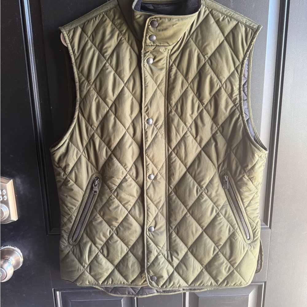 Banana Republic Green Quilted Mens Vest Size Medium